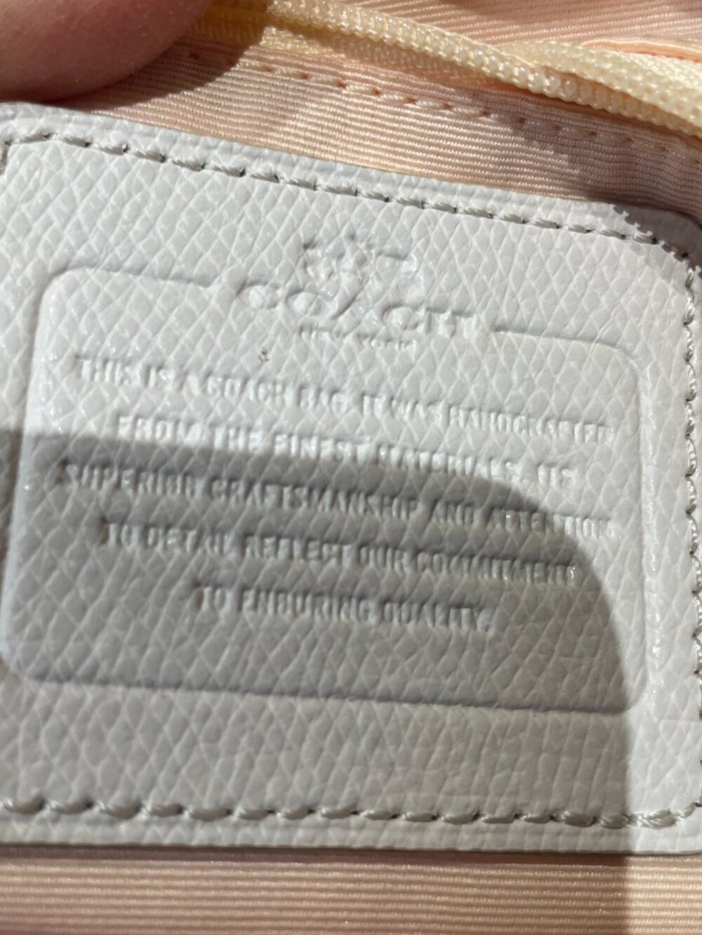 Coach Cora Domed Satchel Leather Peach and Cream Handbag - Picture 13 of 14